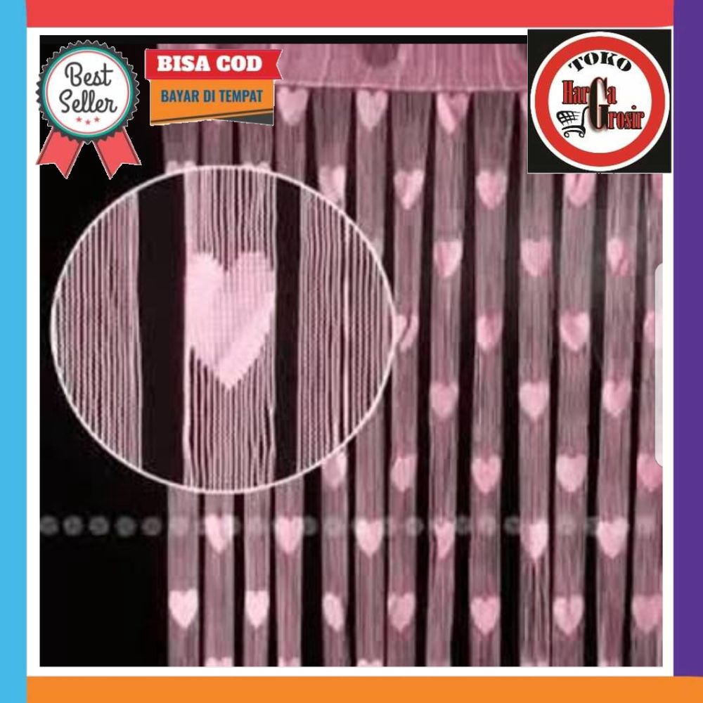Termurah TIRAI BENANG LOVE KHUSUS WRNA PINK MUDA