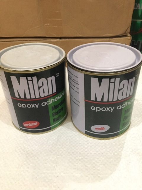 Lem Epoxy Milan / Exopy adhesive / Lem kayu &amp; besi / Resin + hardener