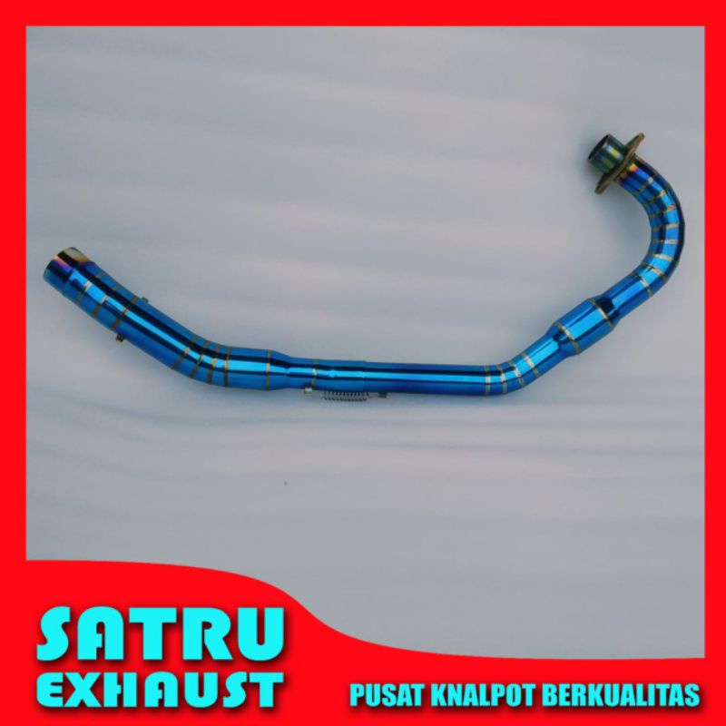 Pipa leheran knalpot bluemoon Tiger revo lama full cacing stainless cb mesin tiger