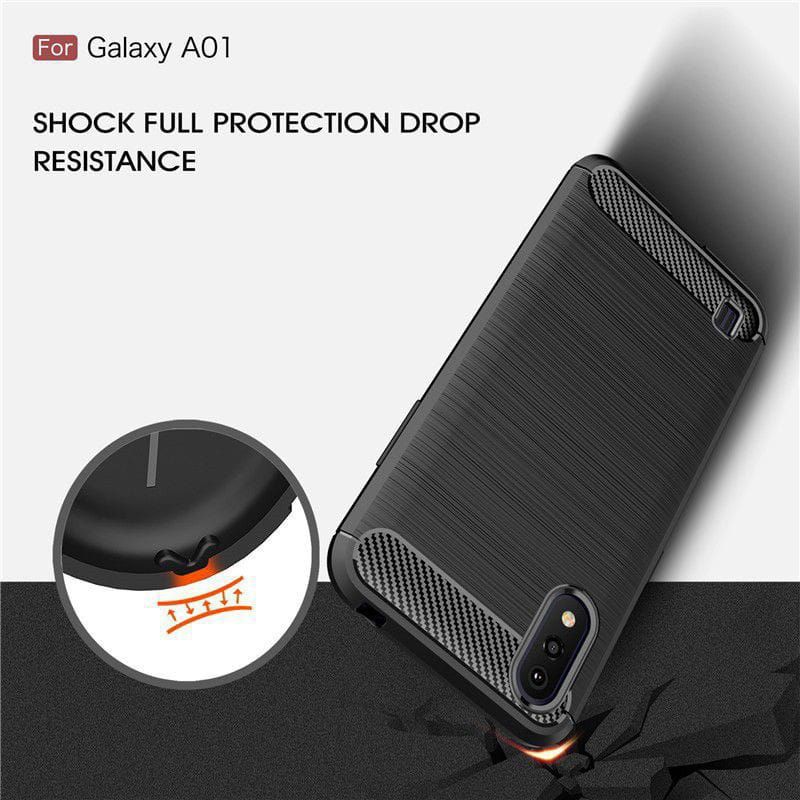 Case Samsung A01 Ipaky Fiber Carbon ultimatte Premium Quality