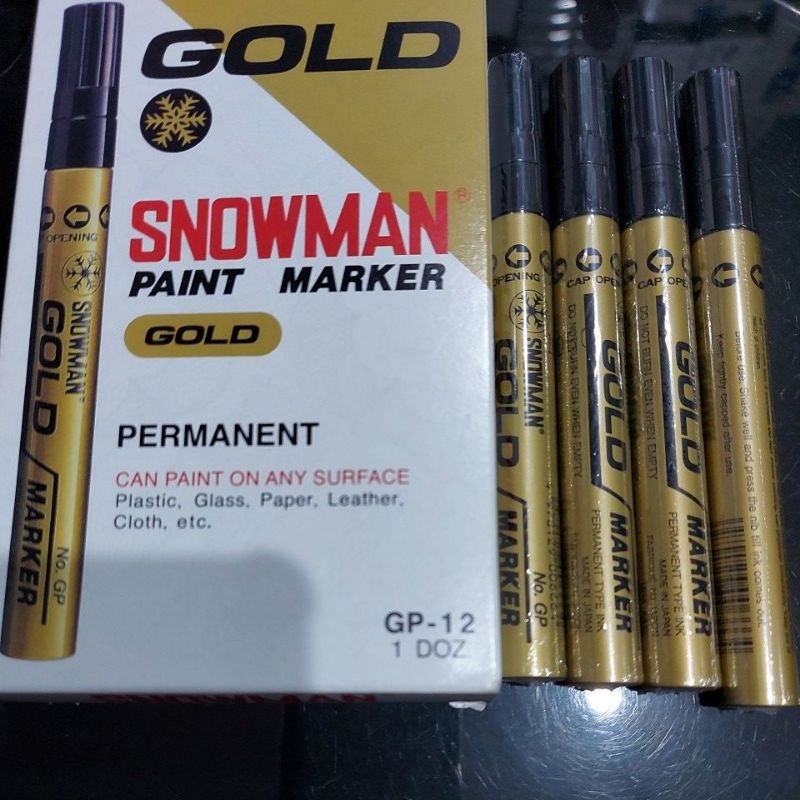 

spidol snowman paint marker GP-12 gold/emas( tertera harga 3 pcs)