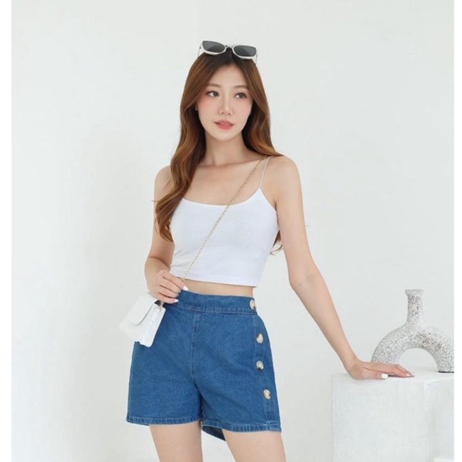 HOPYLOVY - Celana Pendek Wanita Dewasa Jeans / Hotpants Jeans Style Korean Aira