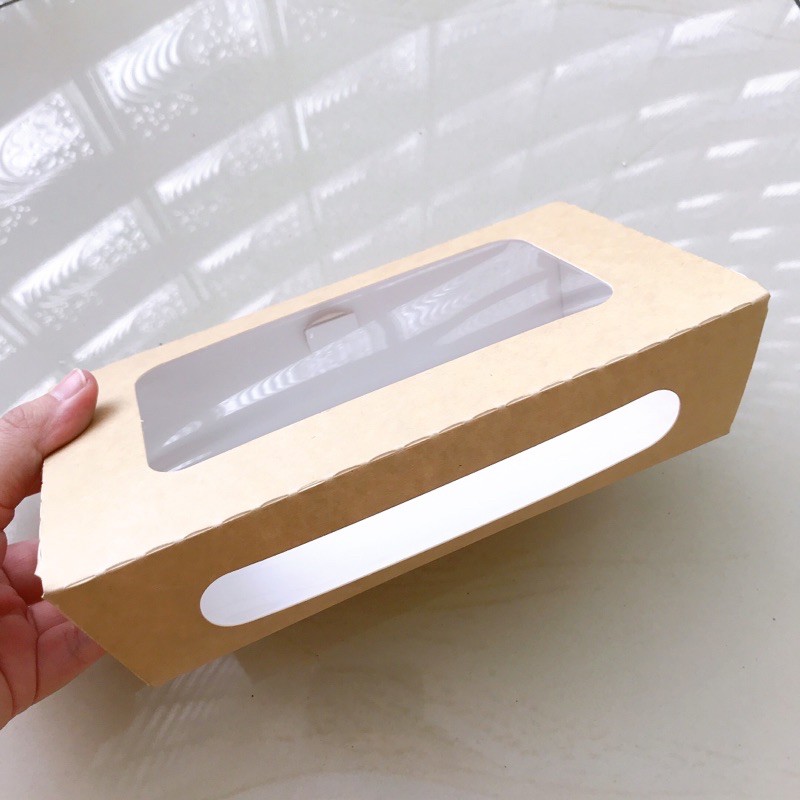 Brown Paper Kraft Lunch Box Window Size L - craft