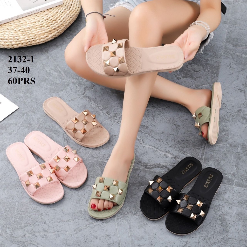 Sandal Jelly Wanita Import Blc Kokop Rockstudd 2132-1
