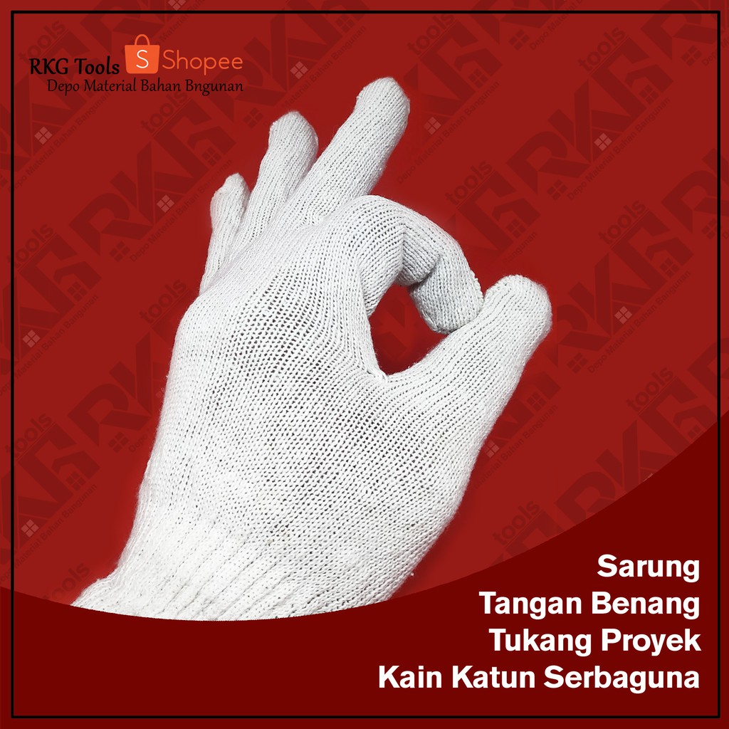 Sarung Tangan Benang Tukang Proyek Kain Katun Serbaguna