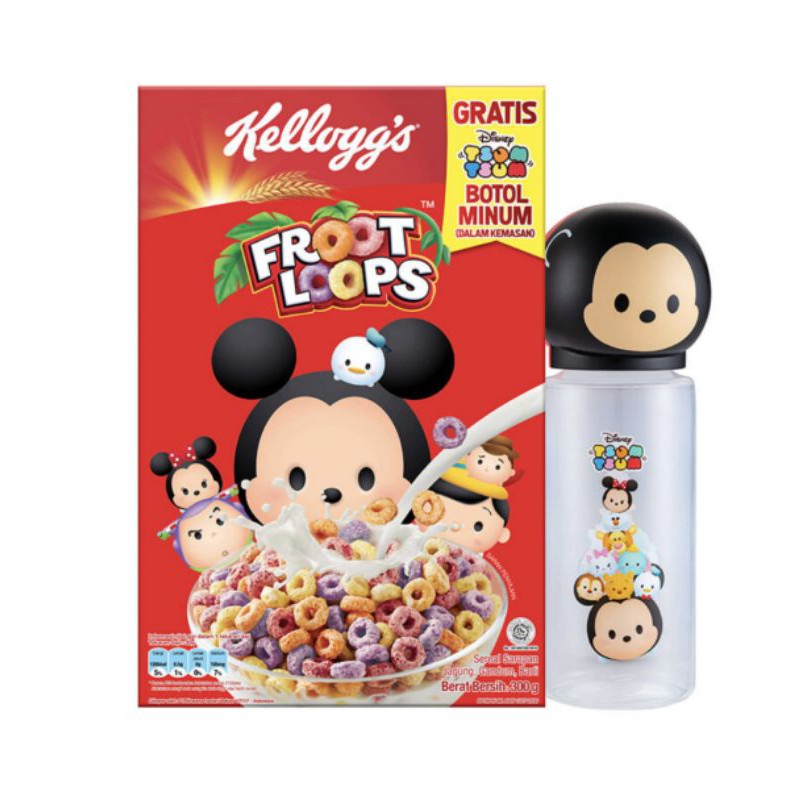 KELLOGGS Froot Loops Tsum Tsum Special Edition 2pcs x 300g (Free 500ml Bottle Water)