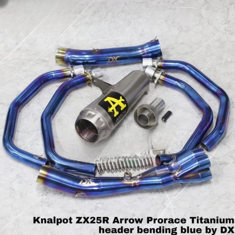 KNALPOT ARROW PRORACE FOR ZX25R FULLSYSTEM HEADER BENDING BLUE