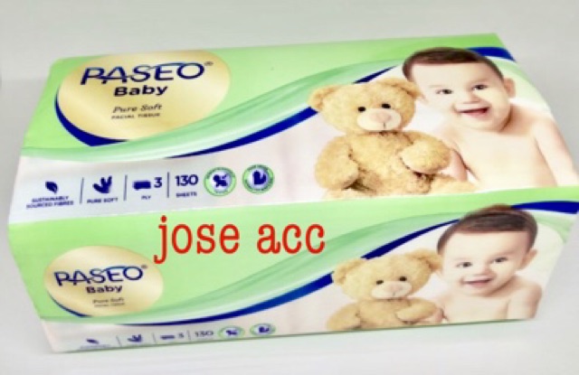 tissue tisu paseo baby pure soft 130 sheet 3 ply