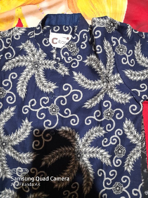 Kemeja Batik Anak Motif Best Seller Warna Biru Navy Slimfit
