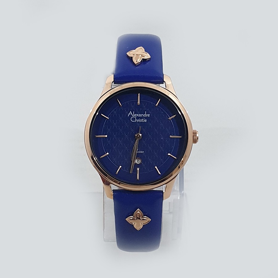 Alexandre Christie Ac 2777 Rosegold Blue, Jam Tangan Wanita, Original