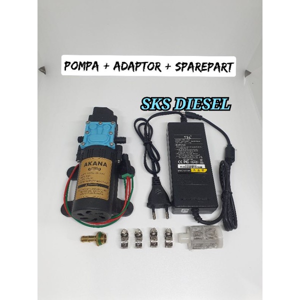 PAKET POMPA + ADAPTOR + SPAREPART Mesin Cuci Motor Mobil AC Sablon 4949 Akana