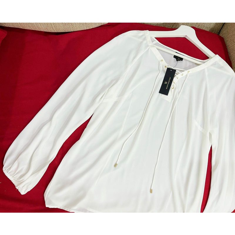 Worthington lace up blouse