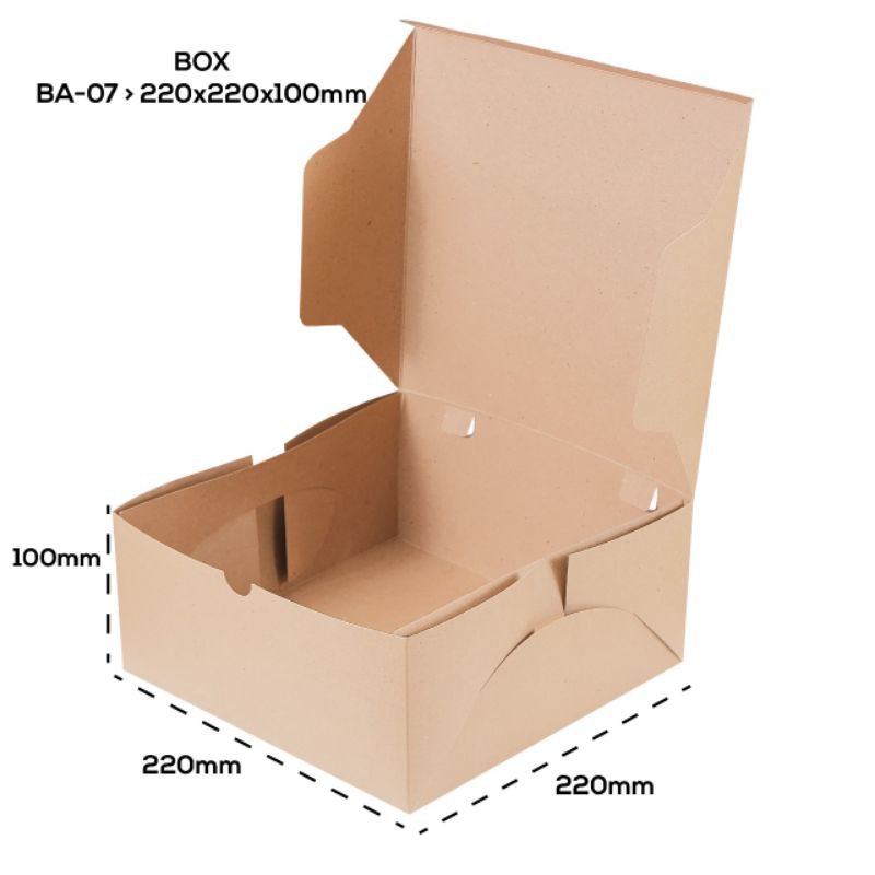 

Box 22x22x10cm laminasi kotak kraft kue cake