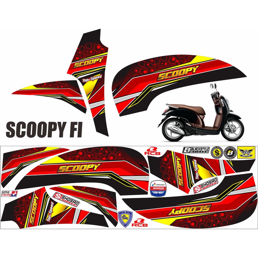 MOTIF LIS STIKER STICKER BUAT MOTOR  SCOOPY FI S POLET STRIPING MOTOR SCOOPY FI 2014 - 2015 MOTIF RA