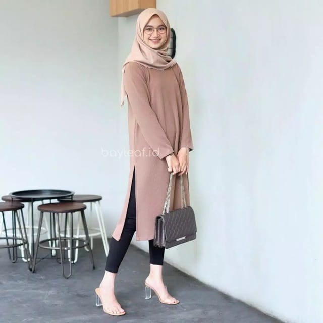 Baju Tunik Wanita Lengan Panjang Atasan Original Branded Elegan Rayon A8G1 Big Size Kondangan Terkin