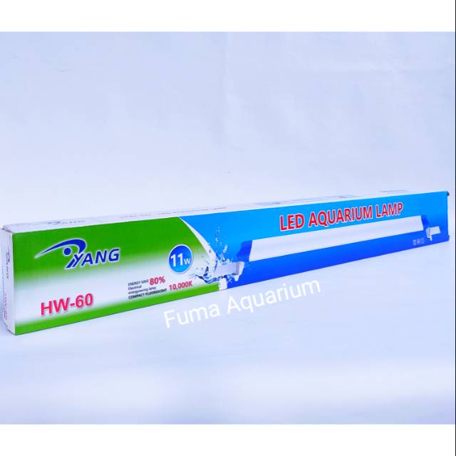 Lampu YANG HW-60 11 Watt Led Aquarium Aquascape 60-80cm Putih Biru 10.000K