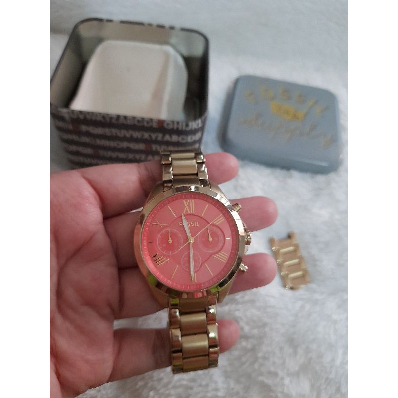 Jam tangan fossil BQ3002 rose gold preloved