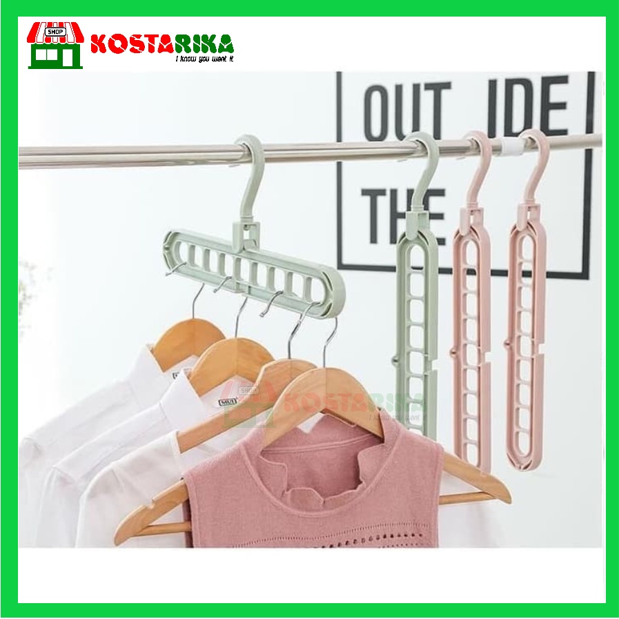 Gantungan Baju 9 lubang Magic Hanger Instant 9 in 1 Gantungan Baju 9 in 1