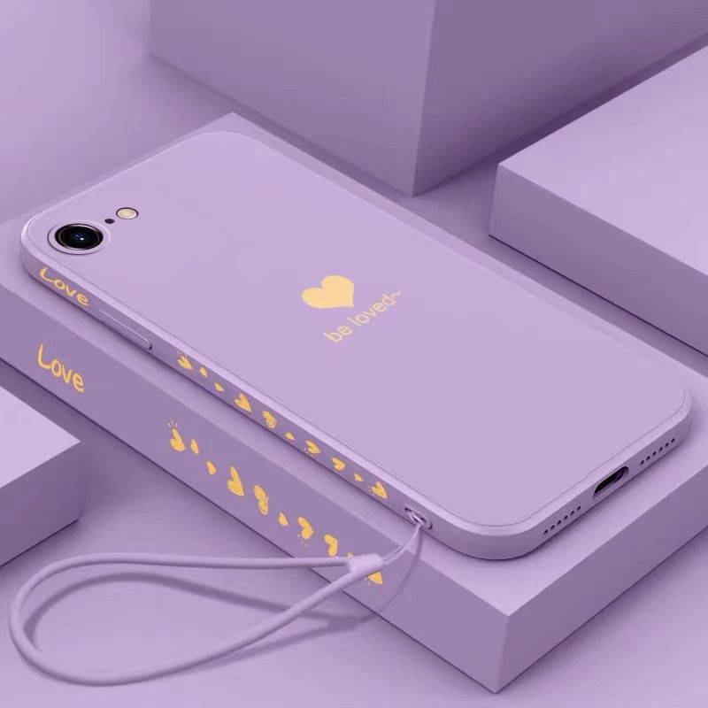 ❤️ OPPO A12 A12E A39 A57 F1S A53 A33 A32 A52 A92 A5 A9 A31 A91 2020 A3S A5S A7 F9 Pro F11 Soft Casing HP Purple Liquid Watercolor Liquid Rubik's Be Loved Lanyard Case-1
