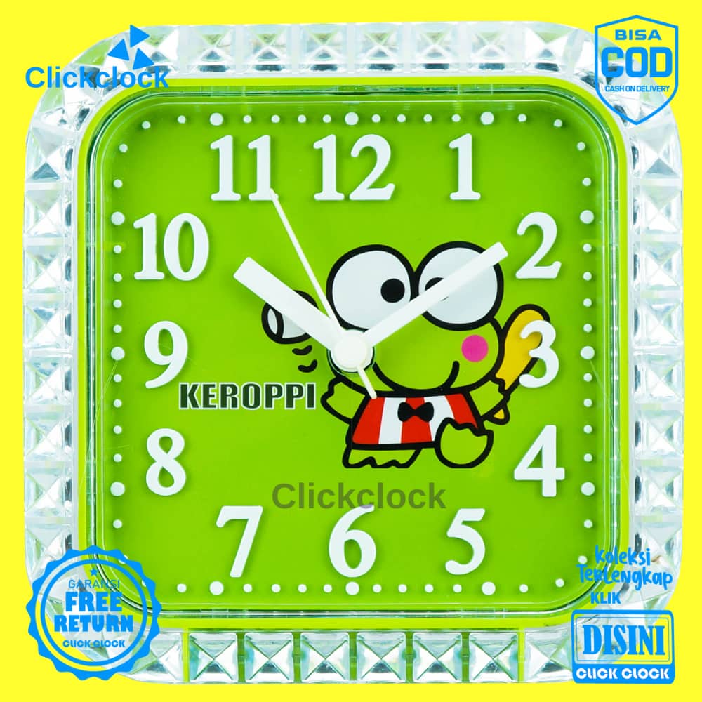 Jam Weker Quartz Dekorasi Meja Mickey Mouse Hello Kitty Doraemon F92 Kecil Unik Bagus Step Movement