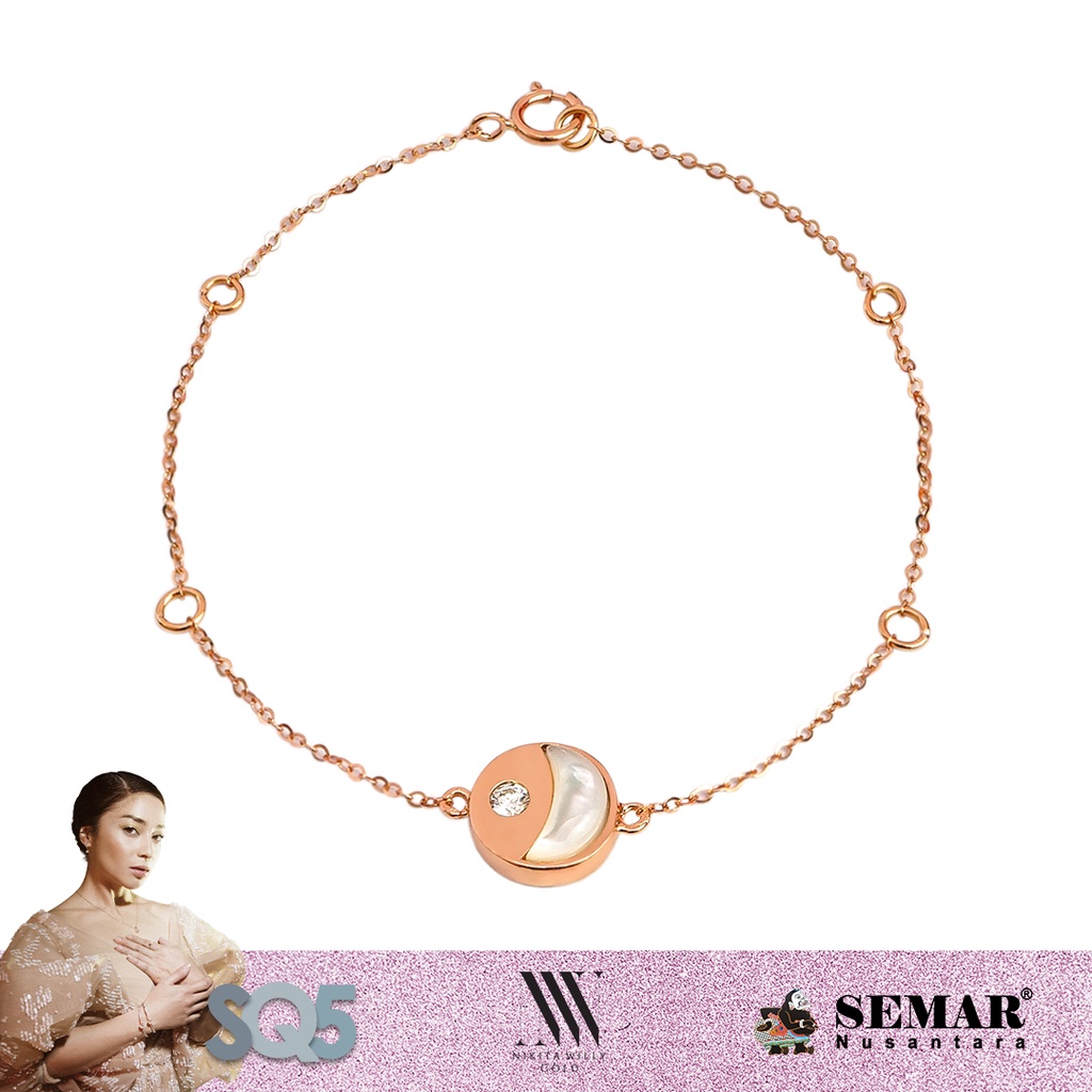Nikita Willy Gold Gelang Emas Amalfi Coast Mother Of Pearl Moon - Bracelet 10 Semar Nusantara
