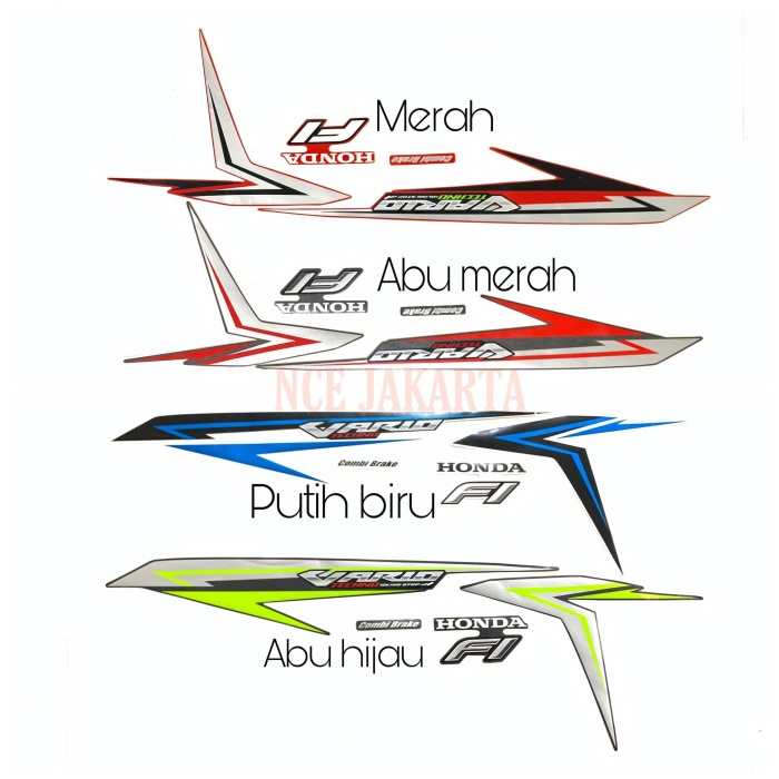 Stiker striping Vario techno 125 LED 2016 - Abu Merah