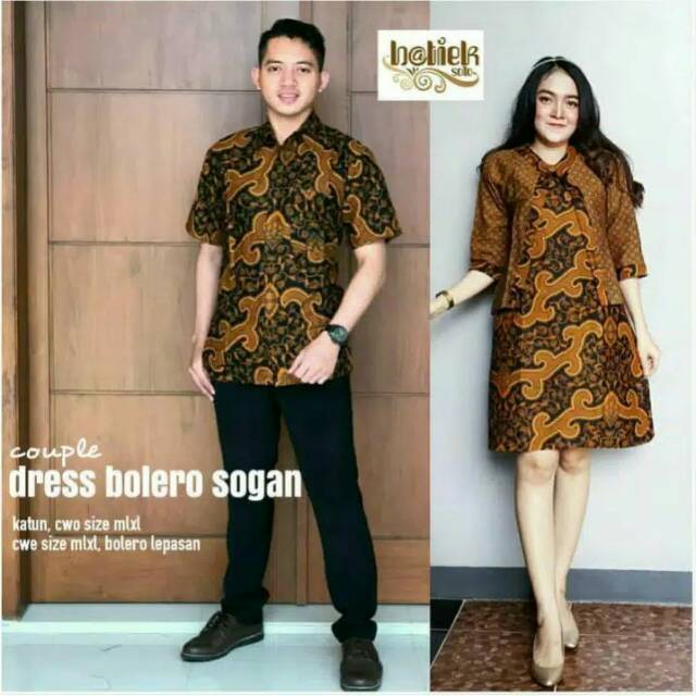 Batik Couple Dress Bolero Sogan Gamis Sarimbitan Baju Pesta
