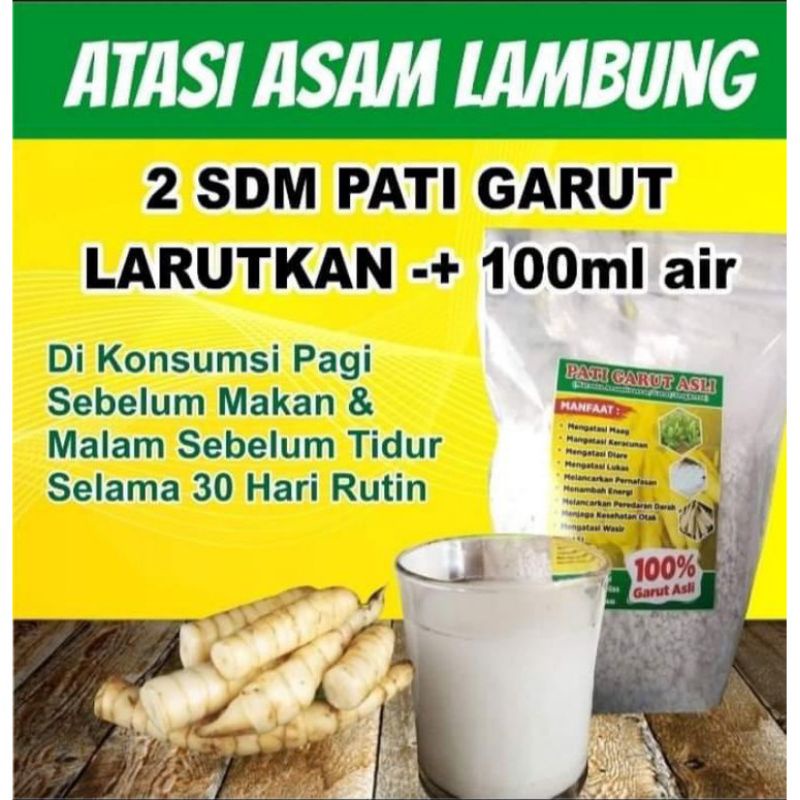 

TEPUNG PATI GARUT TEPUNG IRUT ATASI ASAM LAMBUNG (Netto : 500gram)