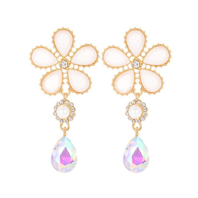 LRC Anting Tusuk Elegant  Flower Shape Design Simple Earrings