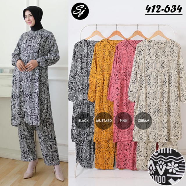 PIYAMA TUNIK BUSUI Panjang Motif Etnik Shopee Indonesia PIYAMA TUNIK BUSUI Panjang Motif Etnik Shopee Indonesia