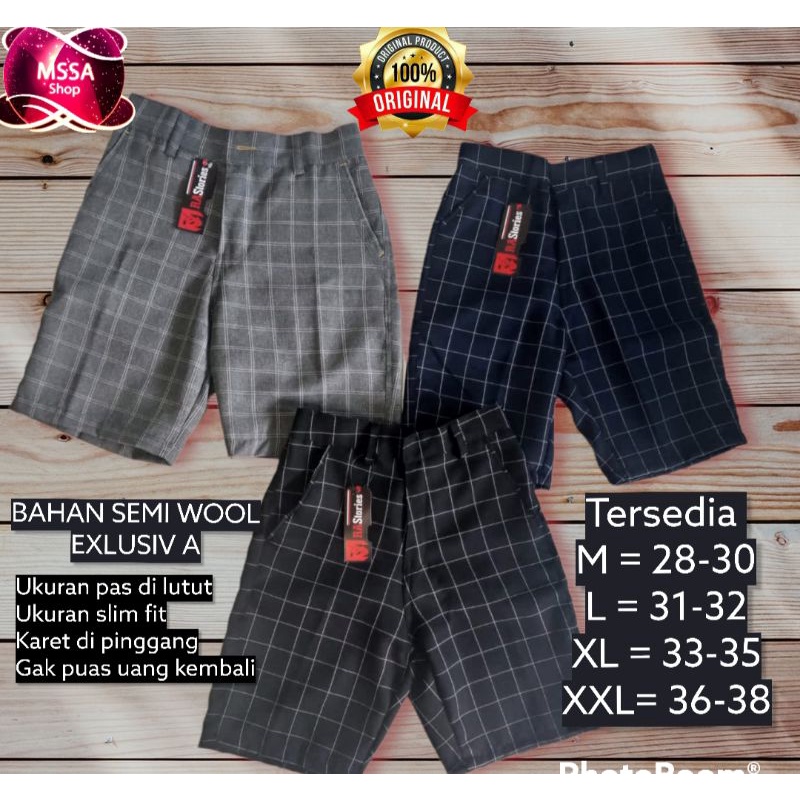 Celana pendek tartan pria Model Kotak bahan tebal model kekinian 2022 bahan tebal