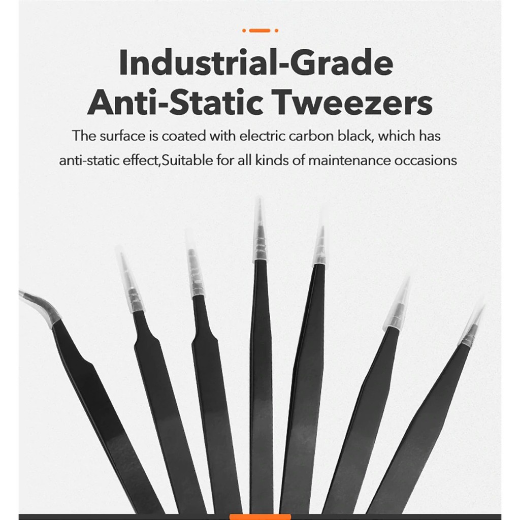 Pinset / Tweezers Lancip Vetus ESD 12 HRC40 Panjang 135mm 13.5cm