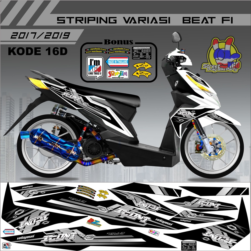 Striping Beat Variasi Stiker Beat Kode 16