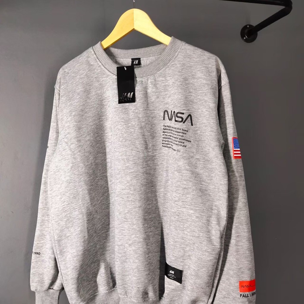 SWEATER NASA BASIS CREWNEK PRIA WANITA TERBARU BLACK EDITION / SWEATER ROUGNEK PREMIUM