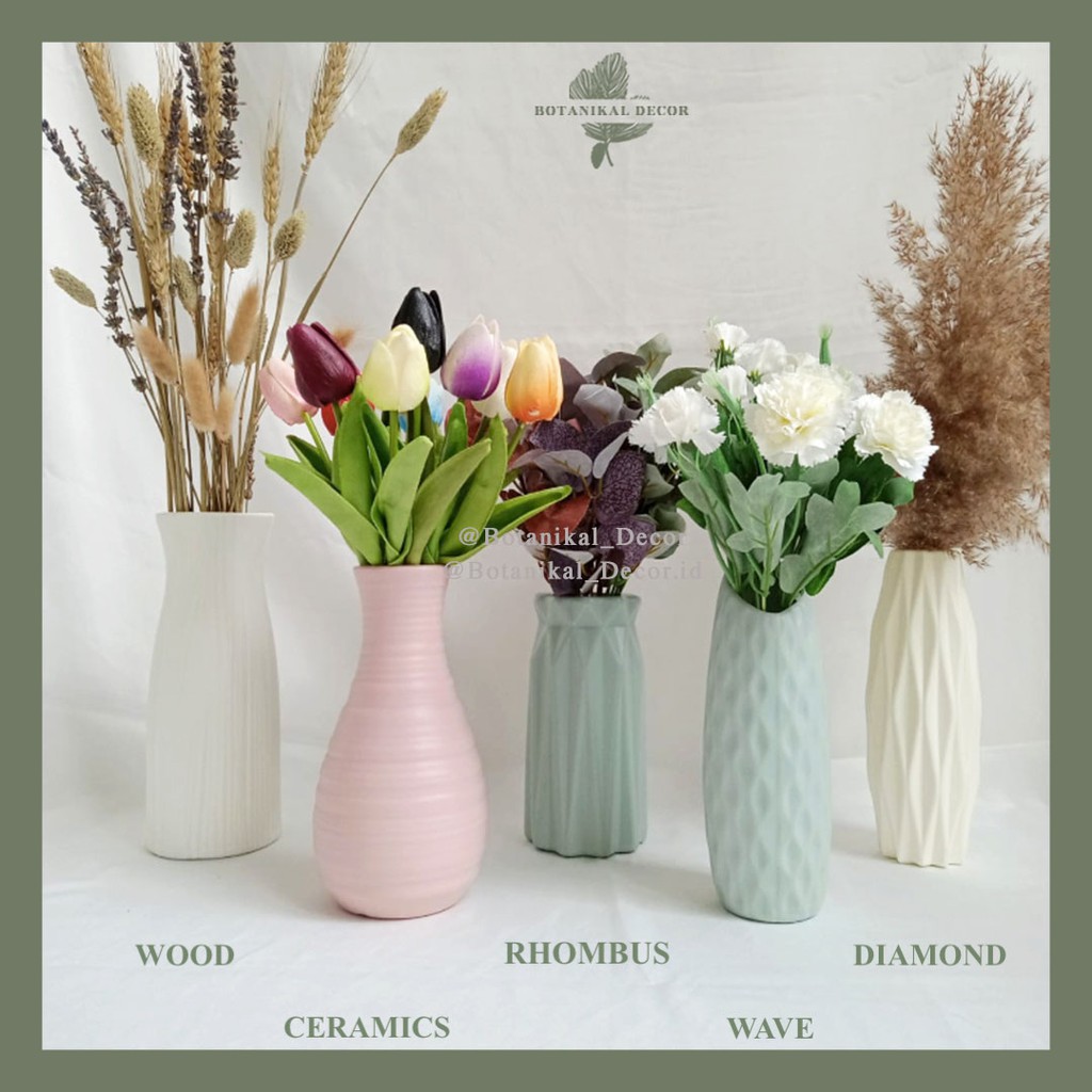 Vas Pot Bunga Tanaman Imitasi Plastik Motif Texture Vas Pot Bunga Tanaman Imitasi Plastik Motif Texture