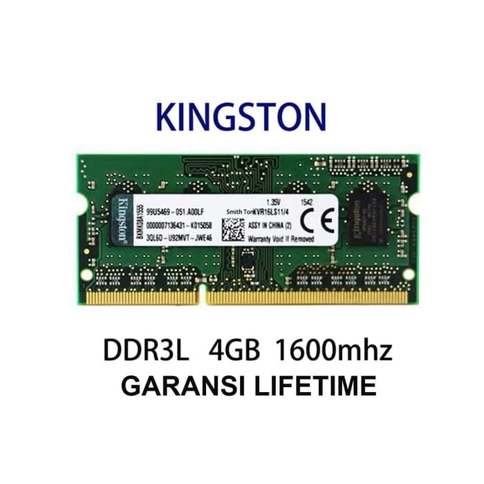 Sodim memory Ram Sodimm Kingston DDR3L 4GB PC12800 PC3L ( KVR16LS11/4 ) PC312800 low voltage 1.35v 1