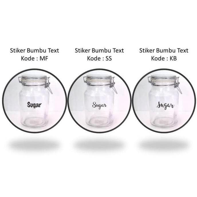 Custom Nama Bumbu Dapur Sticker Promo Stiker Dekorasi Dapur Rumah Laci