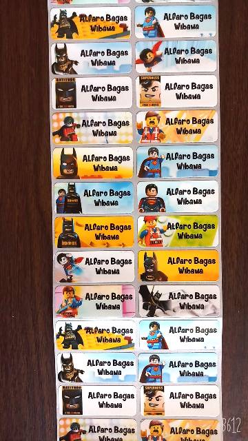 

Sticker/label nama waterproof dan anti sobek motif Lego
