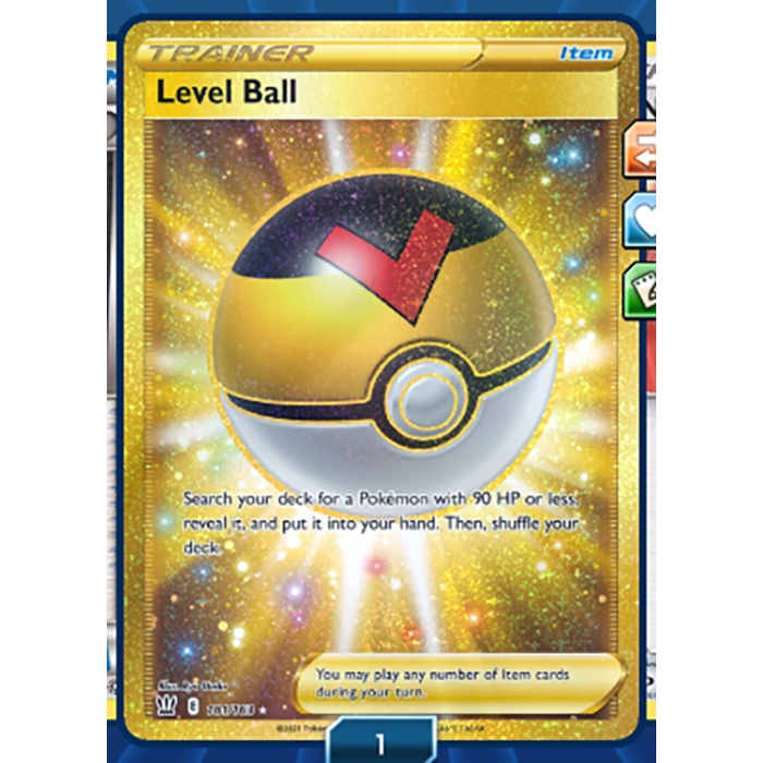 Pokemon TCG Online PTCGO Level Ball SR Gold Evolving Skies