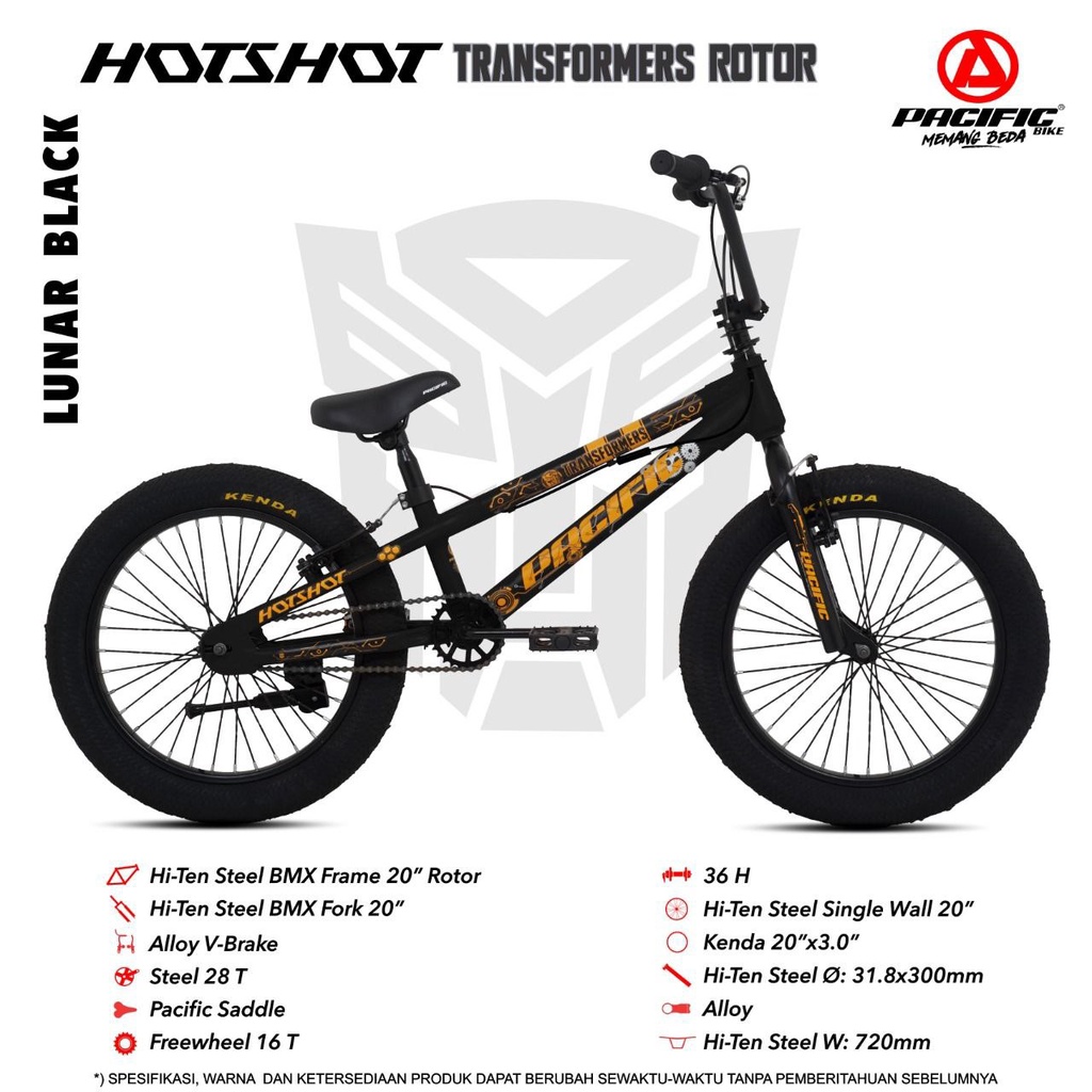 SEPEDA ANAK COWOK BMX 20" PACIFIC HOT SHOT TRANSFORMER ROTOR