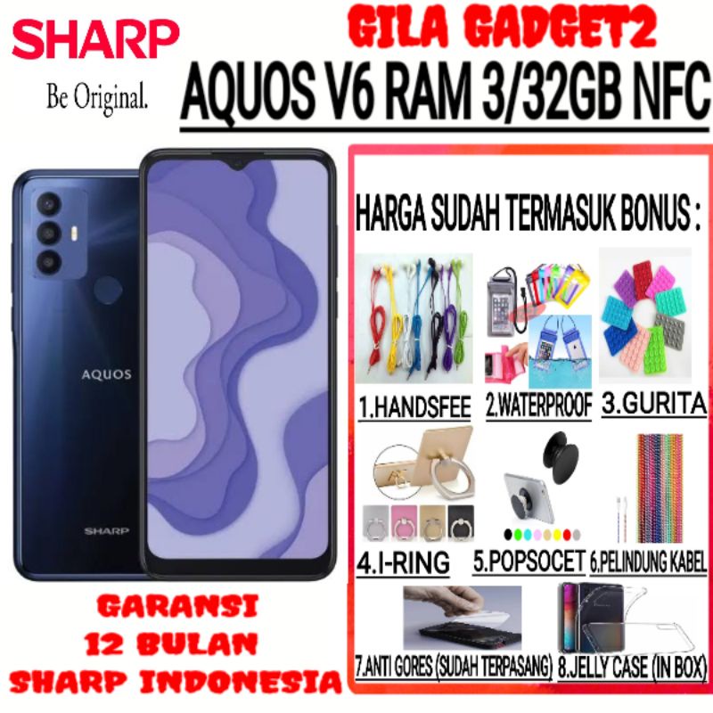 SHARP AQUOS V6 RAM 3/32GB NFC GARANSI RESMI