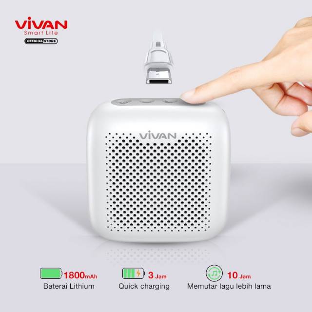 Vivan VS1 Speaker Bluetooth 5.0 Outdoor Waterproof IPX5 Support SD Card &amp; USB