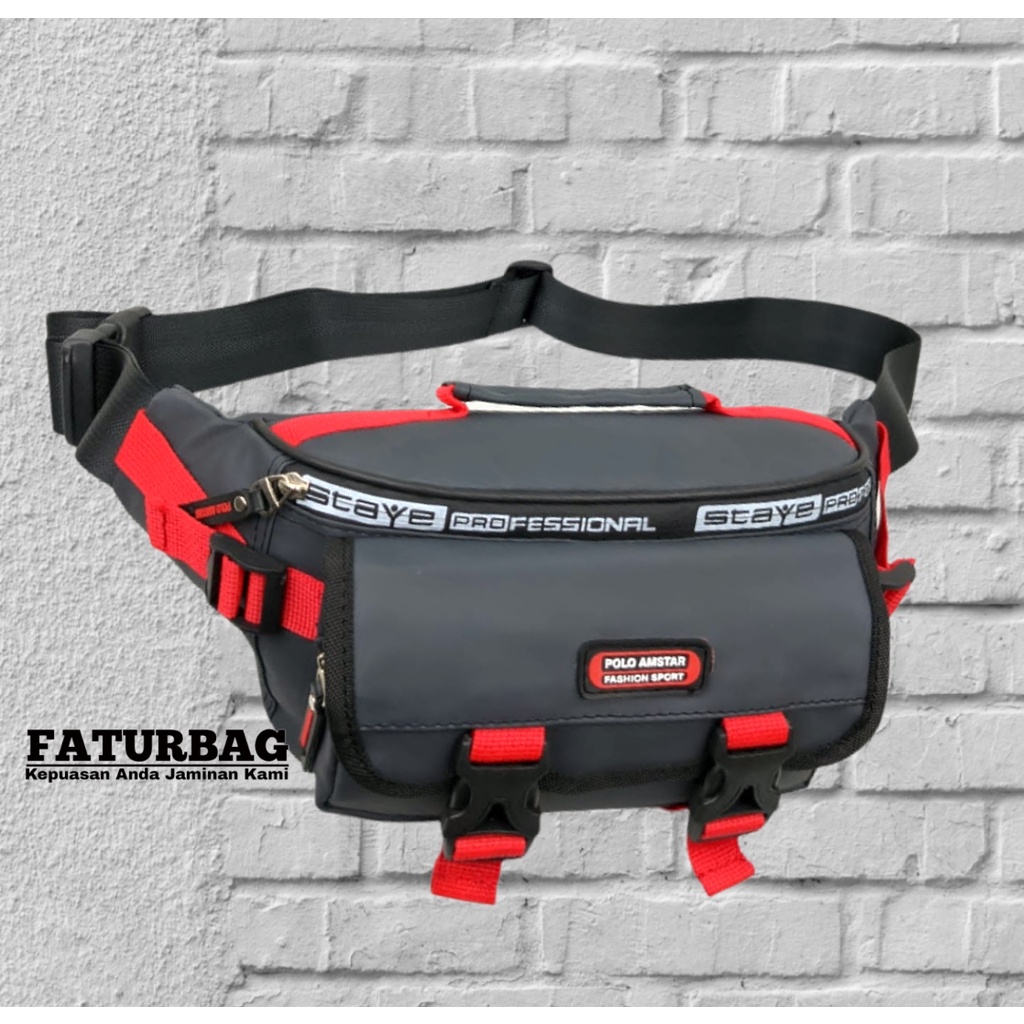 Tas Pria Waistbag Tas Pinggang Tas Selempang 100% Waaterproof Tas Pinggang Sporty Tas Outdoor Tas Selempang Pria Dewasa