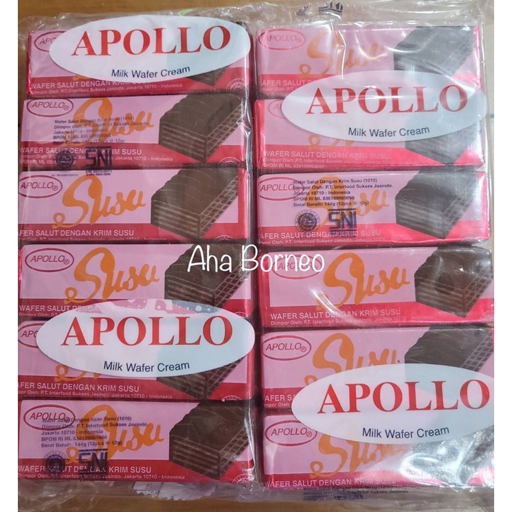 

Wafer Krim Susu Apollo 48pcs/pack Milk Wafer Cream / Wafer Salut Krim Susu Halal