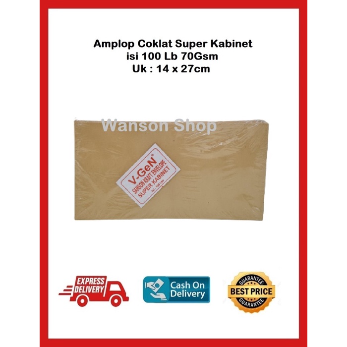 

Murah Amplop Coklat Super Kabinet Isi 100 Lembar Limited