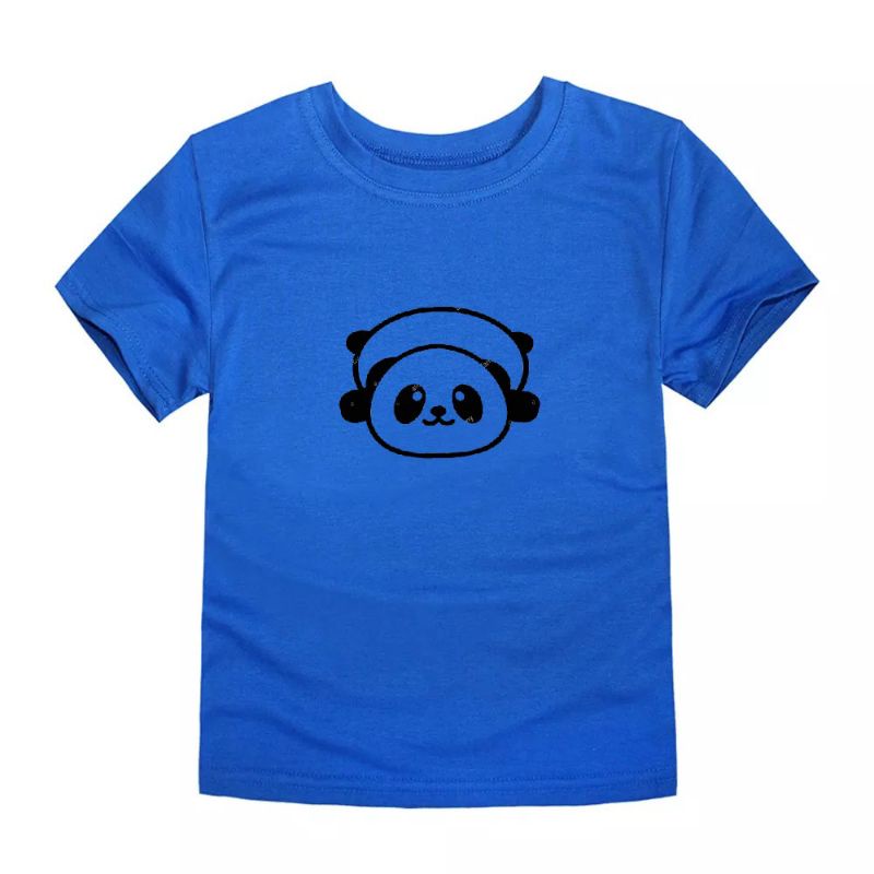 Hokyshop92 Kaos Anak Distro Panda Lengan Pendek Baju Oblong Anak Unisex Tshirt Kids Atasan Cod