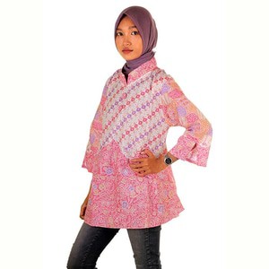 Blouse Wanita I Blus Batik I Blus Kerja Wanita Batik Vina - Warna 4