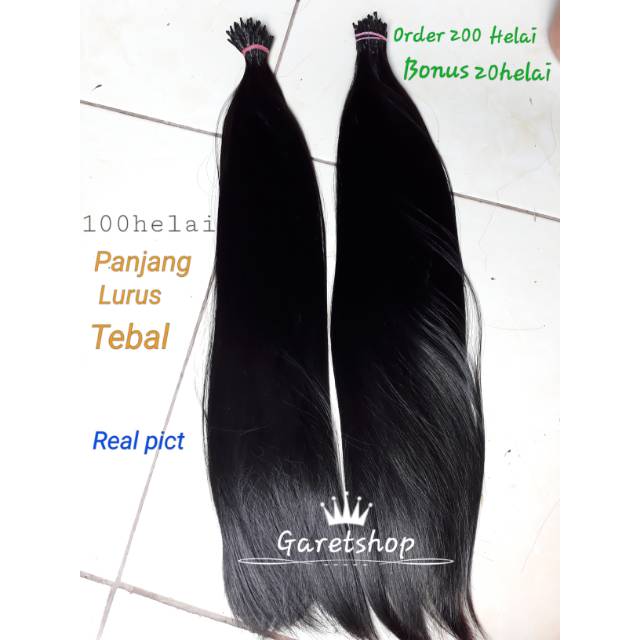 (COD)PROMO Rambut sambung 60-65cm 100helai(1ikat)