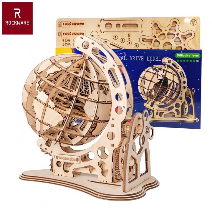 ROCKWARE RW-DIY06 - Creative Wooden Puzzle 3D - World Globe Model