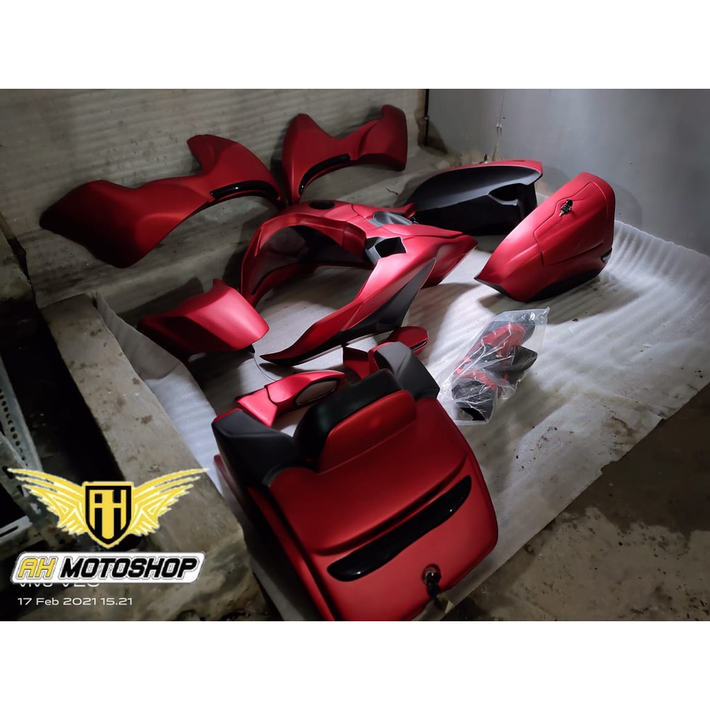 COVER BODY HONDA PCX MODEL BABY GOLDWING VARIASI HONDA PCX MERAH DOFF